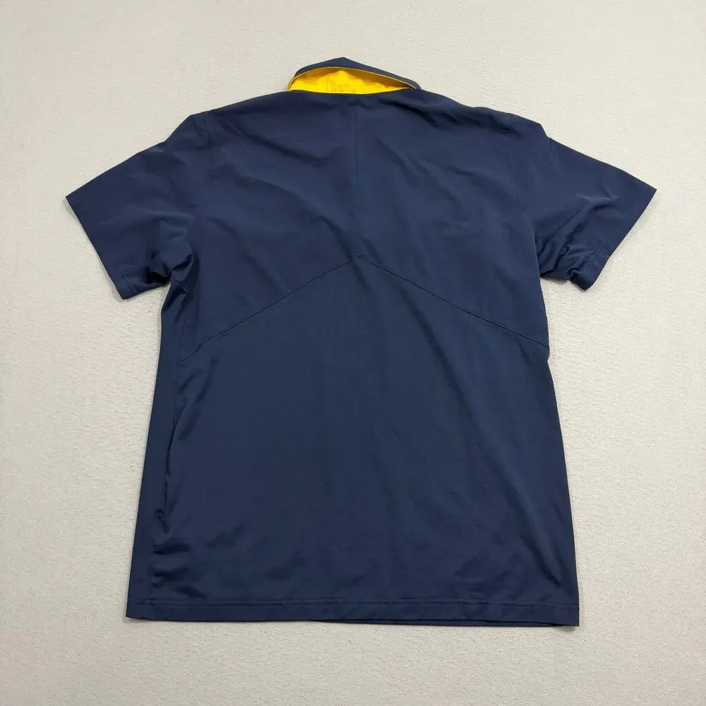 Jordan Michigan Wolverines Polo Shirt Men's Extra Large Blue Yellow Collared